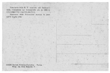 Cartolina Processione 8.7.1934 - retro